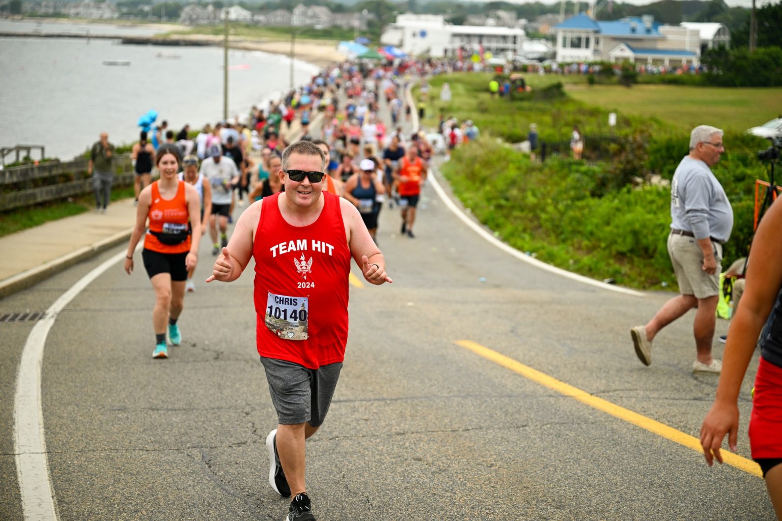 Air National Guardsman Chris Cummings running the 52nd Annual Falmouth Road Race in 2024 for Heroes In Transition