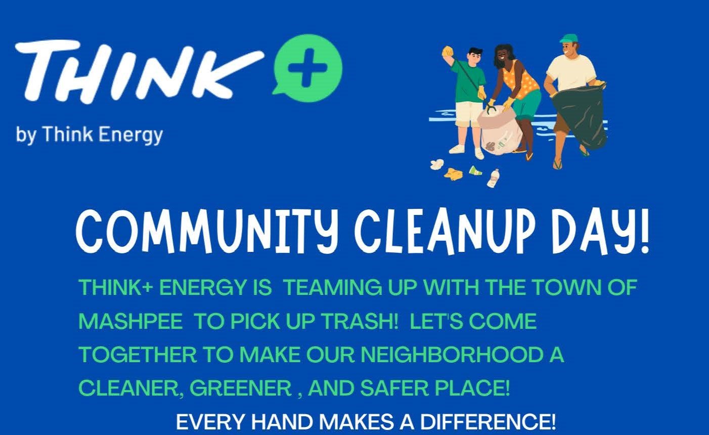 Think Energy June 14, 2025 cleanup in Mashpee graphic
